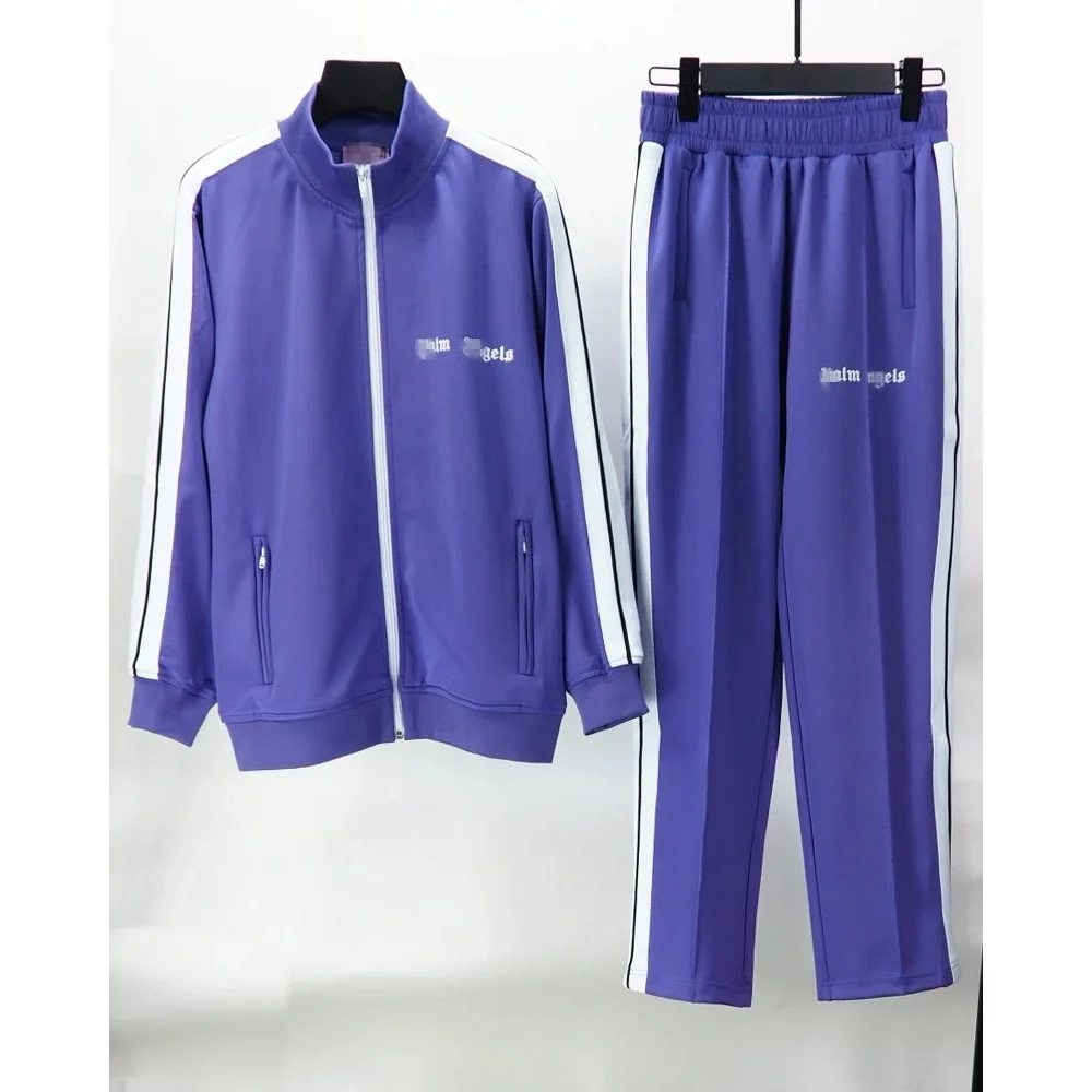 Palm Angels Palm Angels Track Purple/White Tracksuit Set Purple
