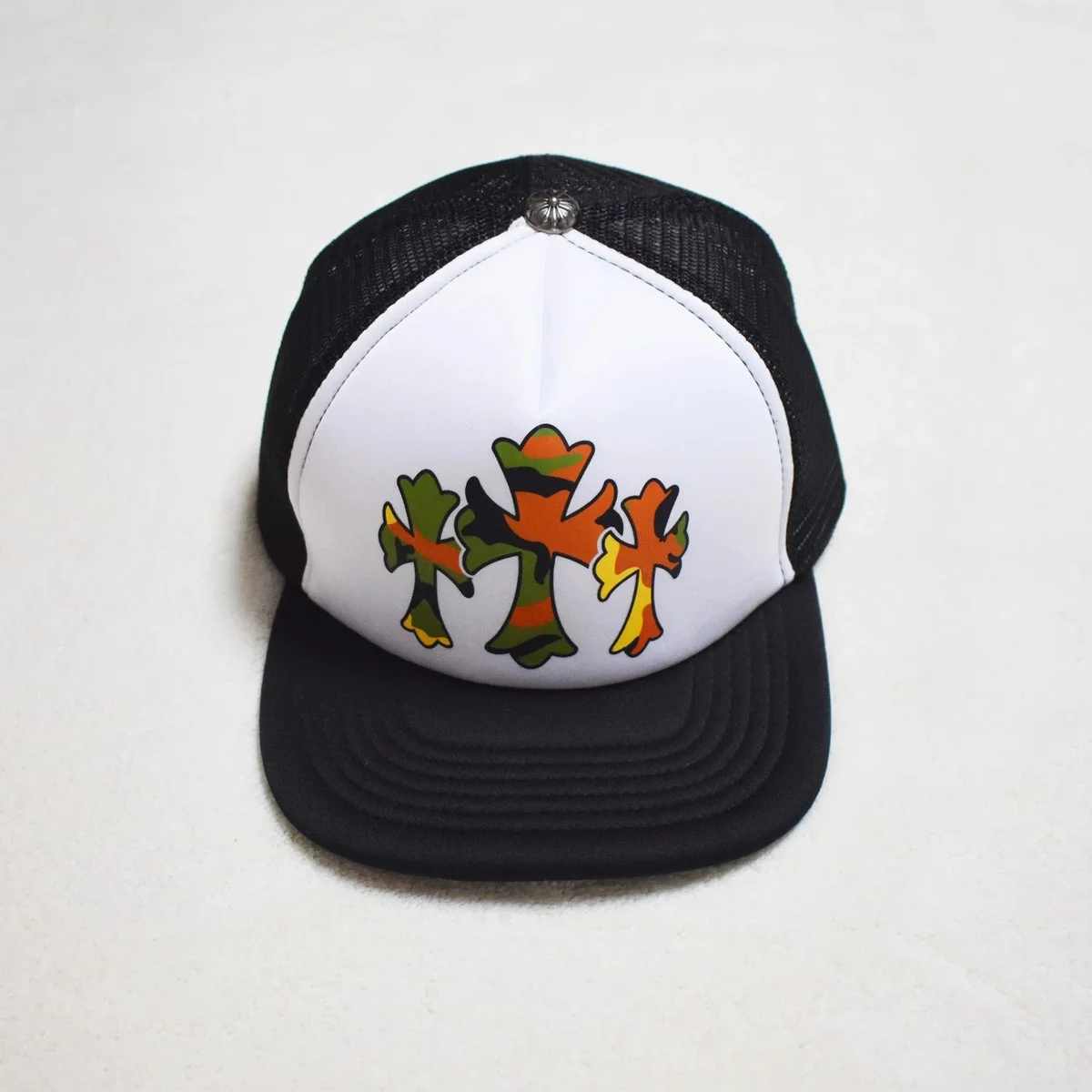 Chrome Hearts Chrome Hearts Camo Cross Trucker Hat Black/White Black - 1
