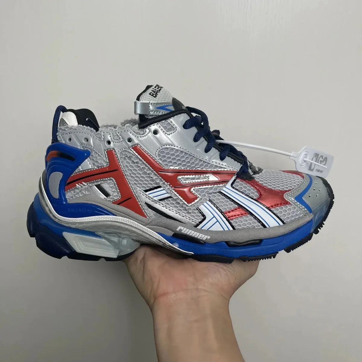 Balenciaga Balenciaga Track Silver/Red/Blue Running Sneakers Silver