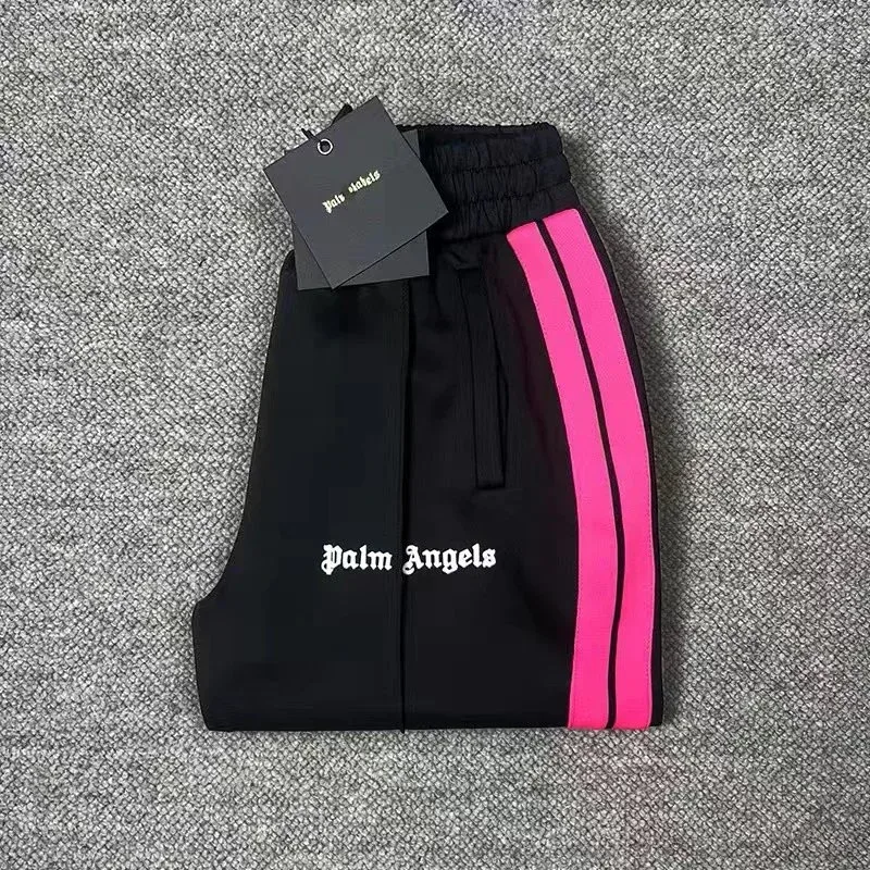 Palm Angels Palm Angels Track Black/Pink Side Stripe Track Pants Black - 1