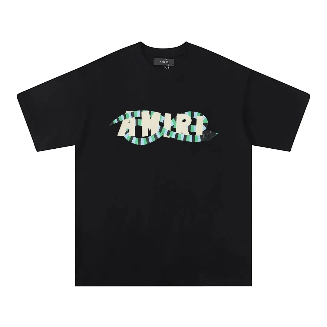 Amiri Amiri Snake Logo Black T-Shirt Black - 1