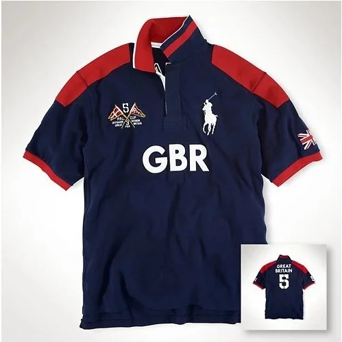 Polo Ralph Lauren Polo Ralph Lauren Classic Logo GBR Polo Shirt Navy/Red Navy - 1