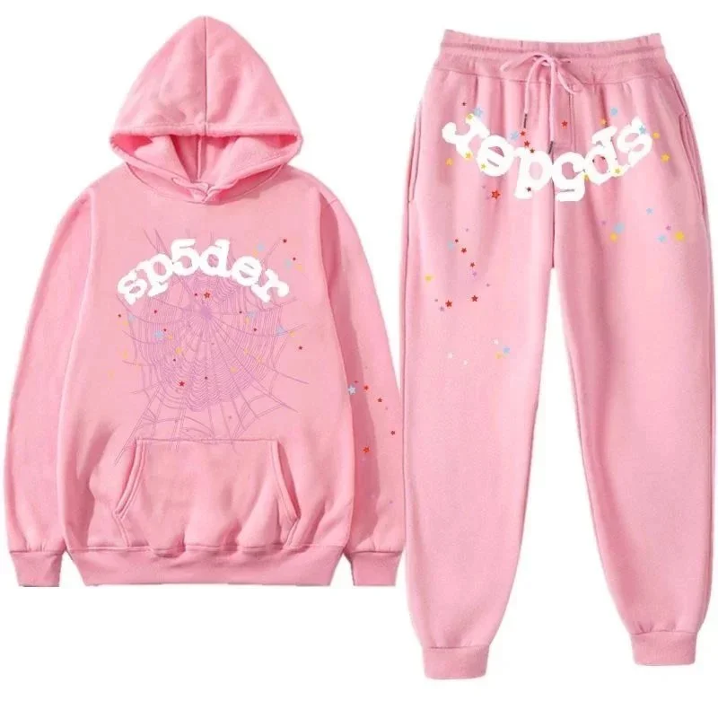 SP5DER SP5DER Pink Star Print Tracksuit Set Pink - 1