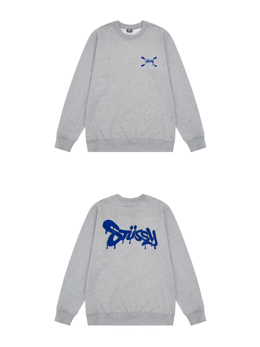 Stussy Stussy Stüssy Crewneck Sweatshirt Grey/Blue Grey - 1