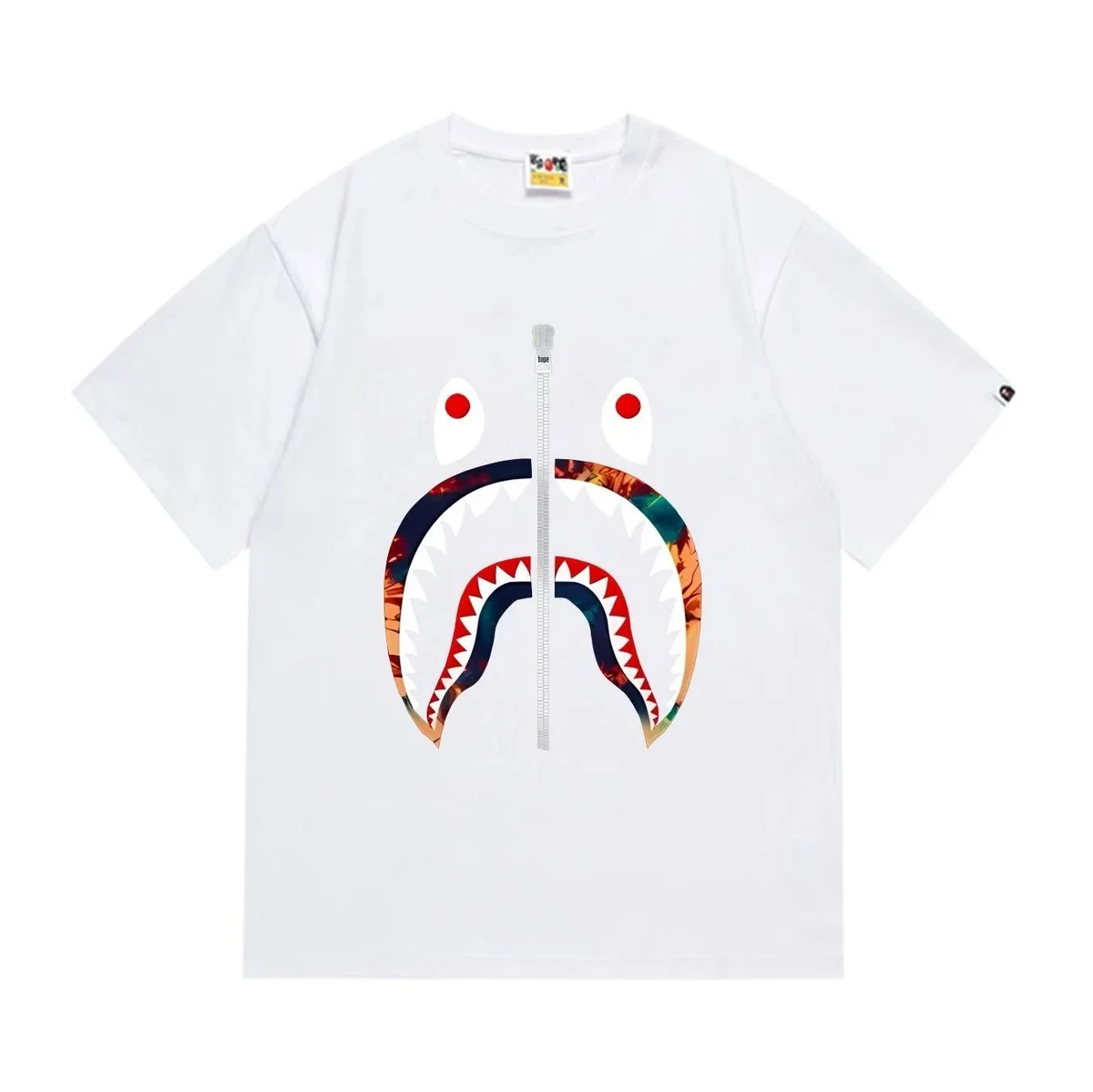 A Bathing Ape A Bathing Ape Shark Zip White T-Shirt White - 1