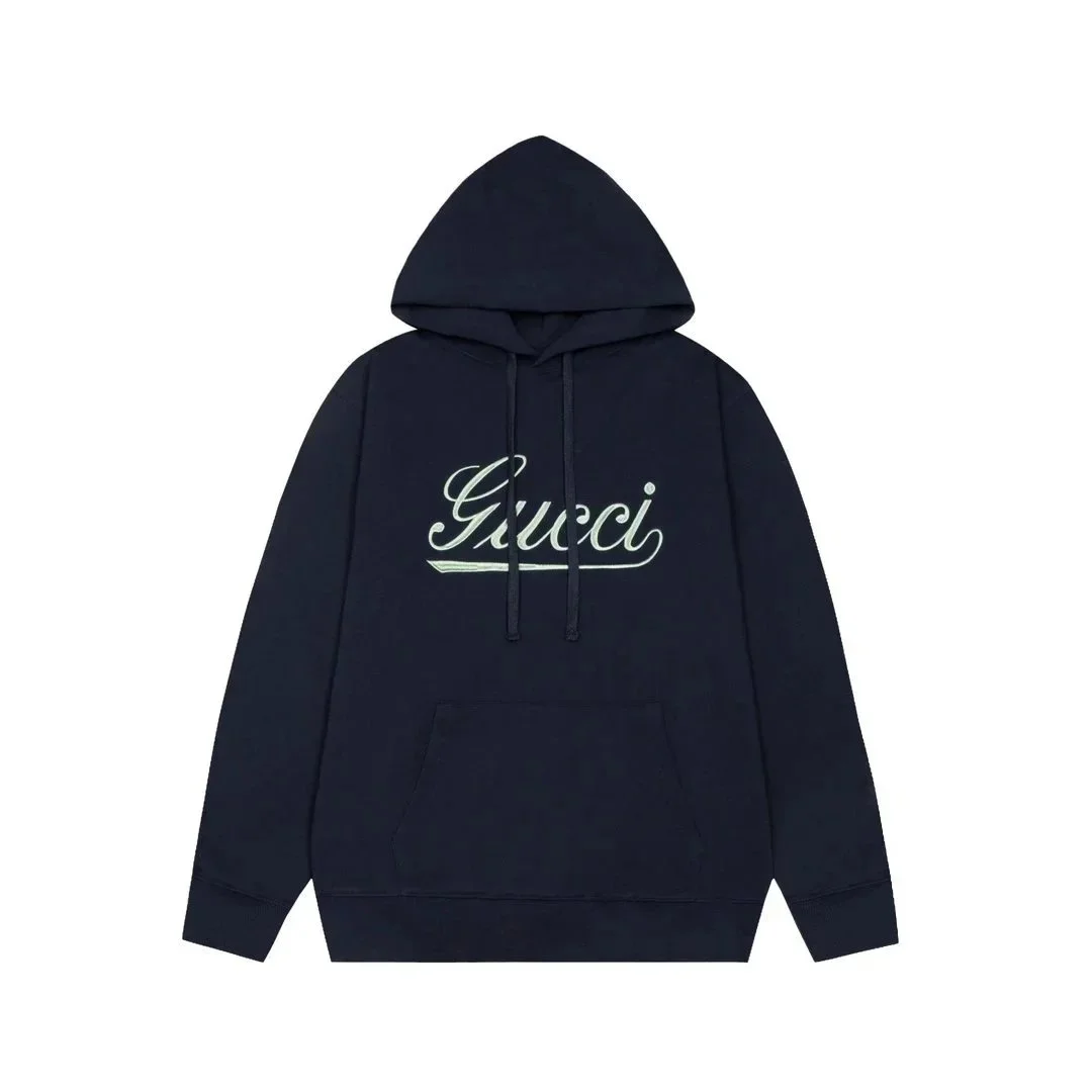 Gucci Gucci Script Logo Hoodie Navy Navy