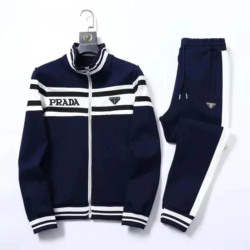 Prada Prada Prada Sport Navy/White Striped Tracksuit Set Navy