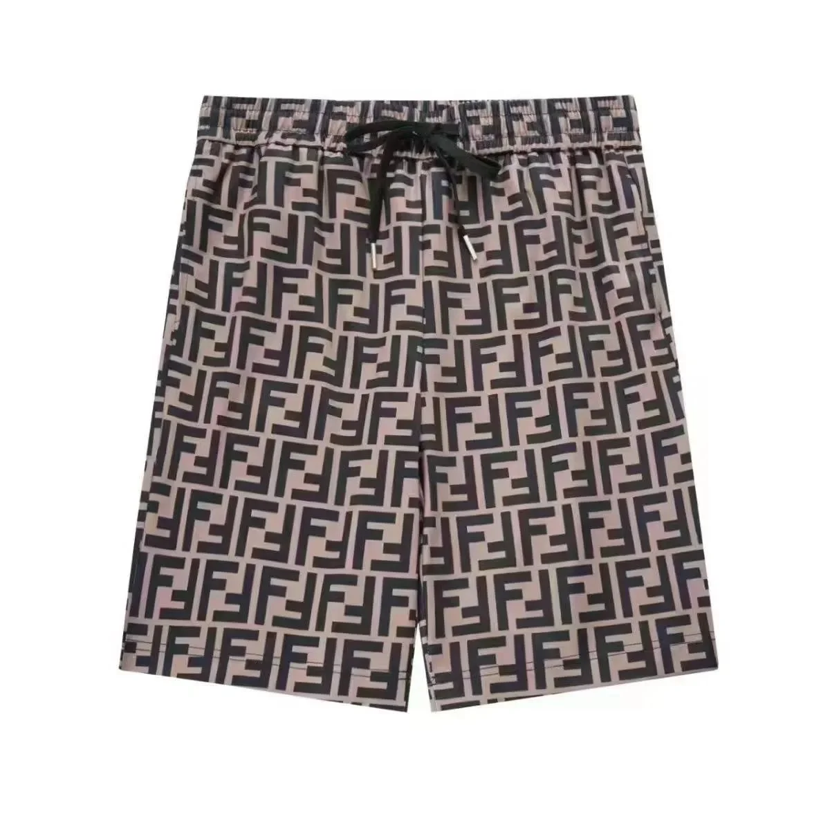 Fendi Fendi Iconic Beige/Brown Monogram Shorts Beige