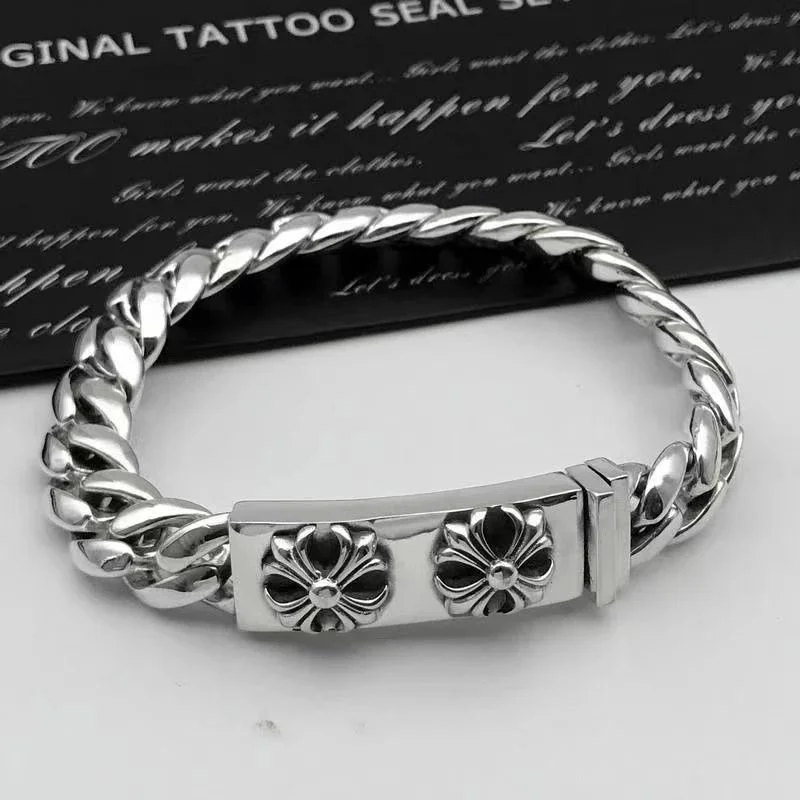 Chrome Hearts Chrome Hearts Floral Cross Silver Bracelet Silver