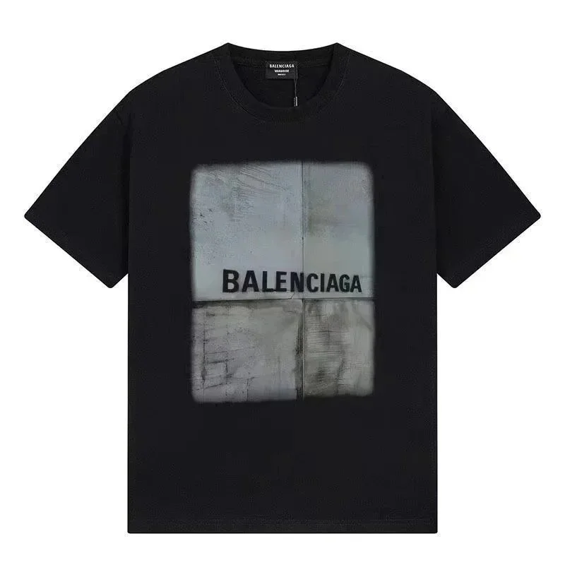 Balenciaga Balenciaga Black Distressed Logo T-Shirt Black