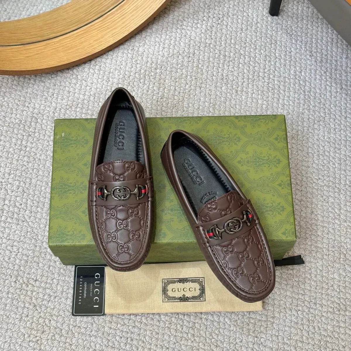 Gucci Gucci GG Marmont Brown Leather Loafers Brown - 1