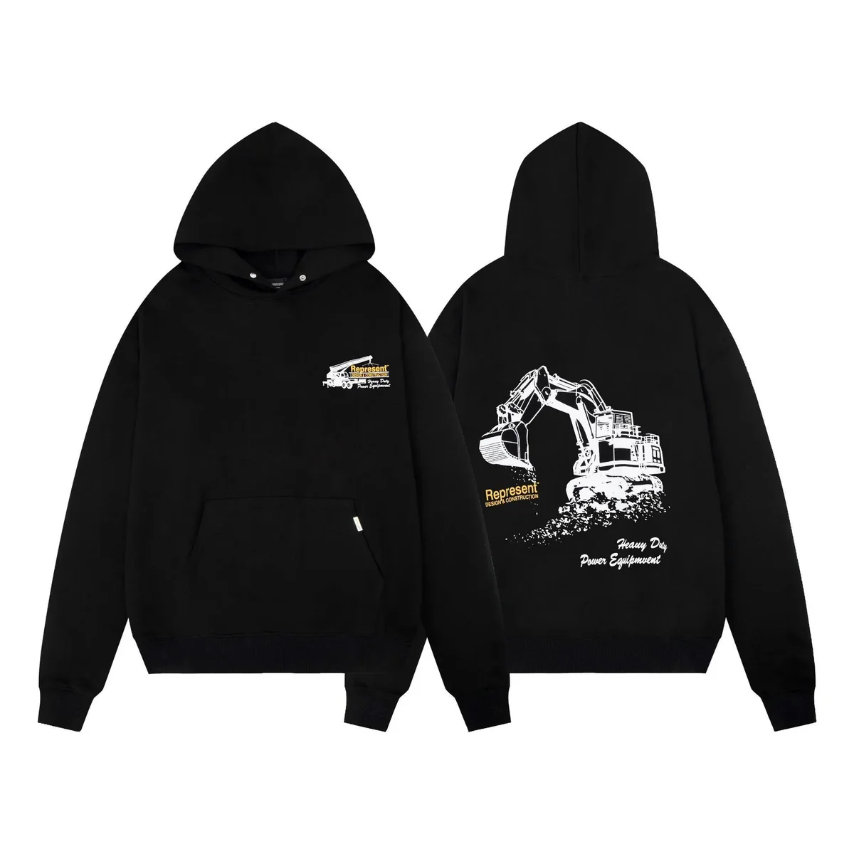Represent Represent R309 Excavator Hoodie Black Sweatshirt Black - 1