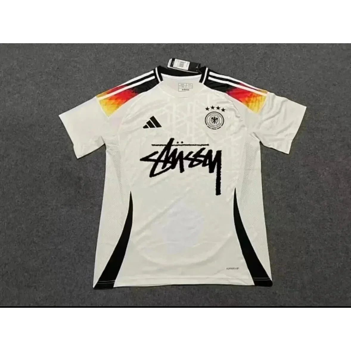 Adidas Adidas Stussy Collaboration White/Black/Red-Yellow Jersey White