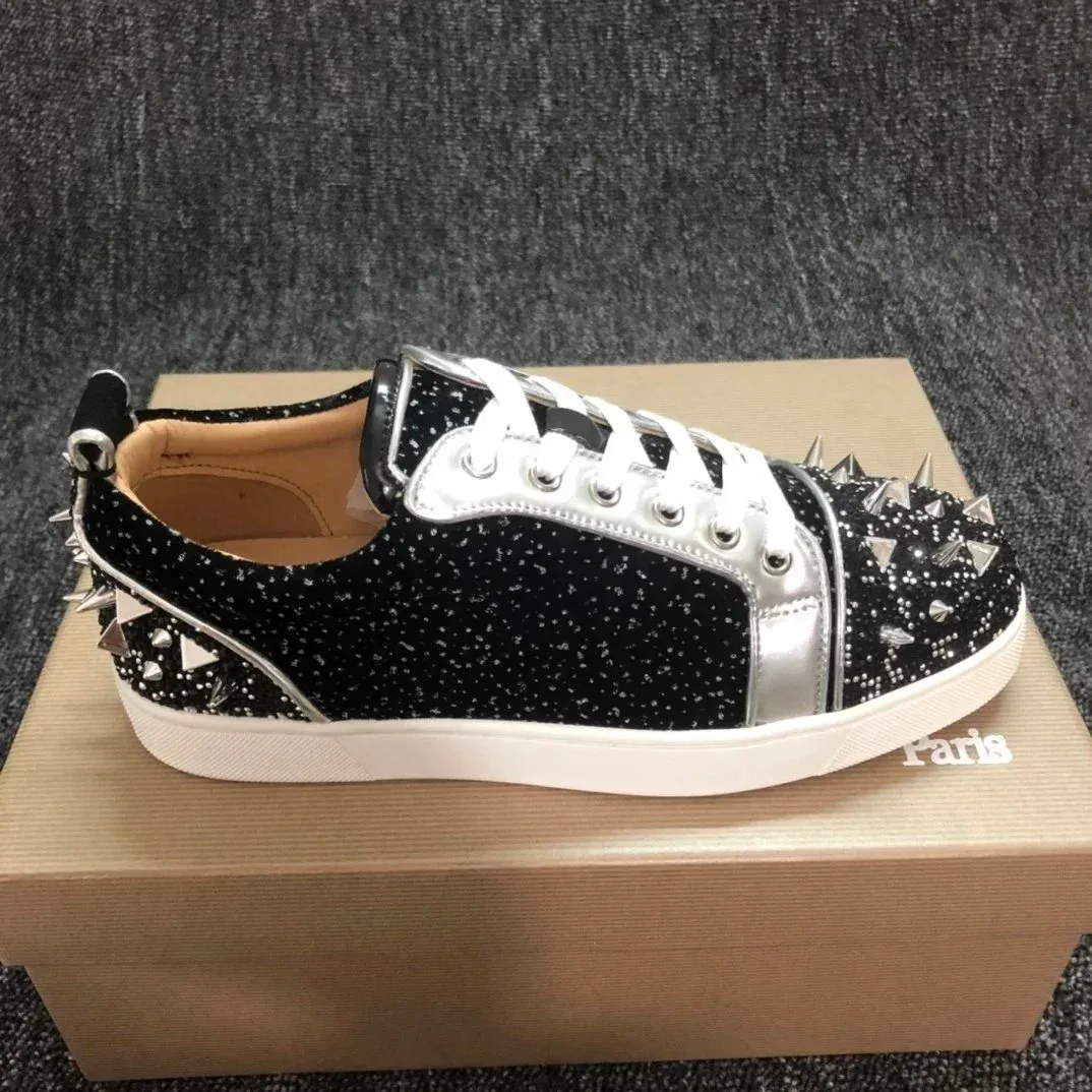 Christian Louboutin Christian Louboutin Loubi Louis Black & Silver Sneakers Black - 1