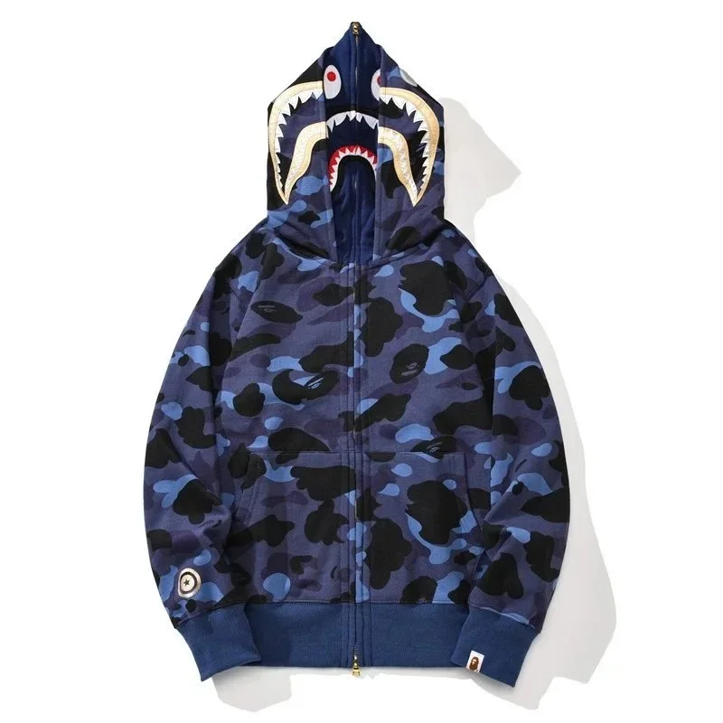 A Bathing Ape A Bathing Ape BAPE STA Camo Shark Hoodie 6959 Blue Blue - 1