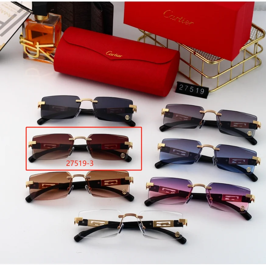 Cartier Cartier Soleil Blanc 27519-3 Brown Gradient Sunglasses Brown - 1