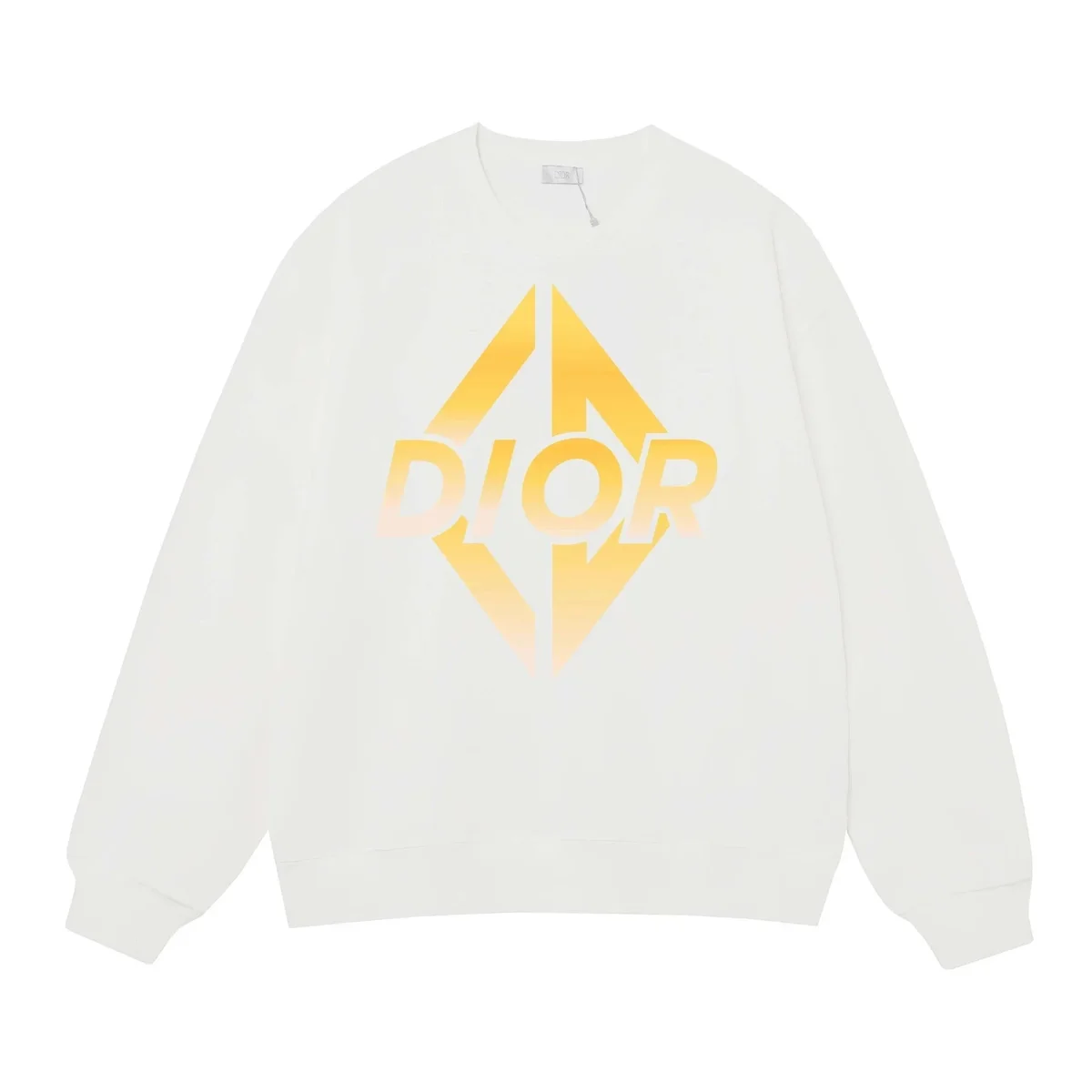 Dior Dior White Yellow Gradient DIOR Logo Sweatshirt White - 1
