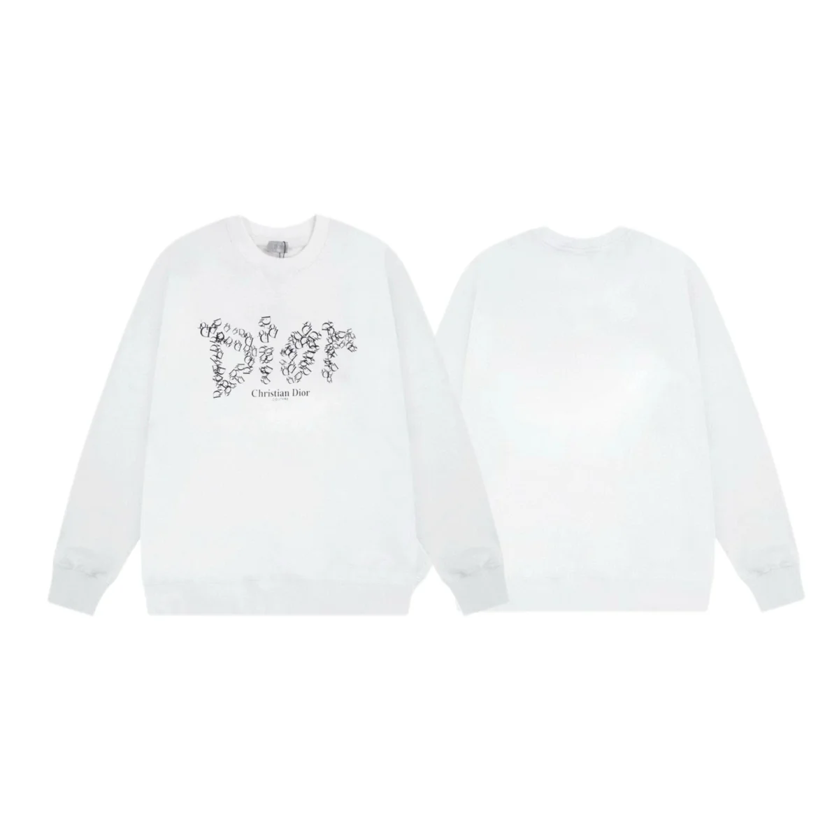 Dior Christian Dior White Floral Print Crewneck Sweatshirt White - 1