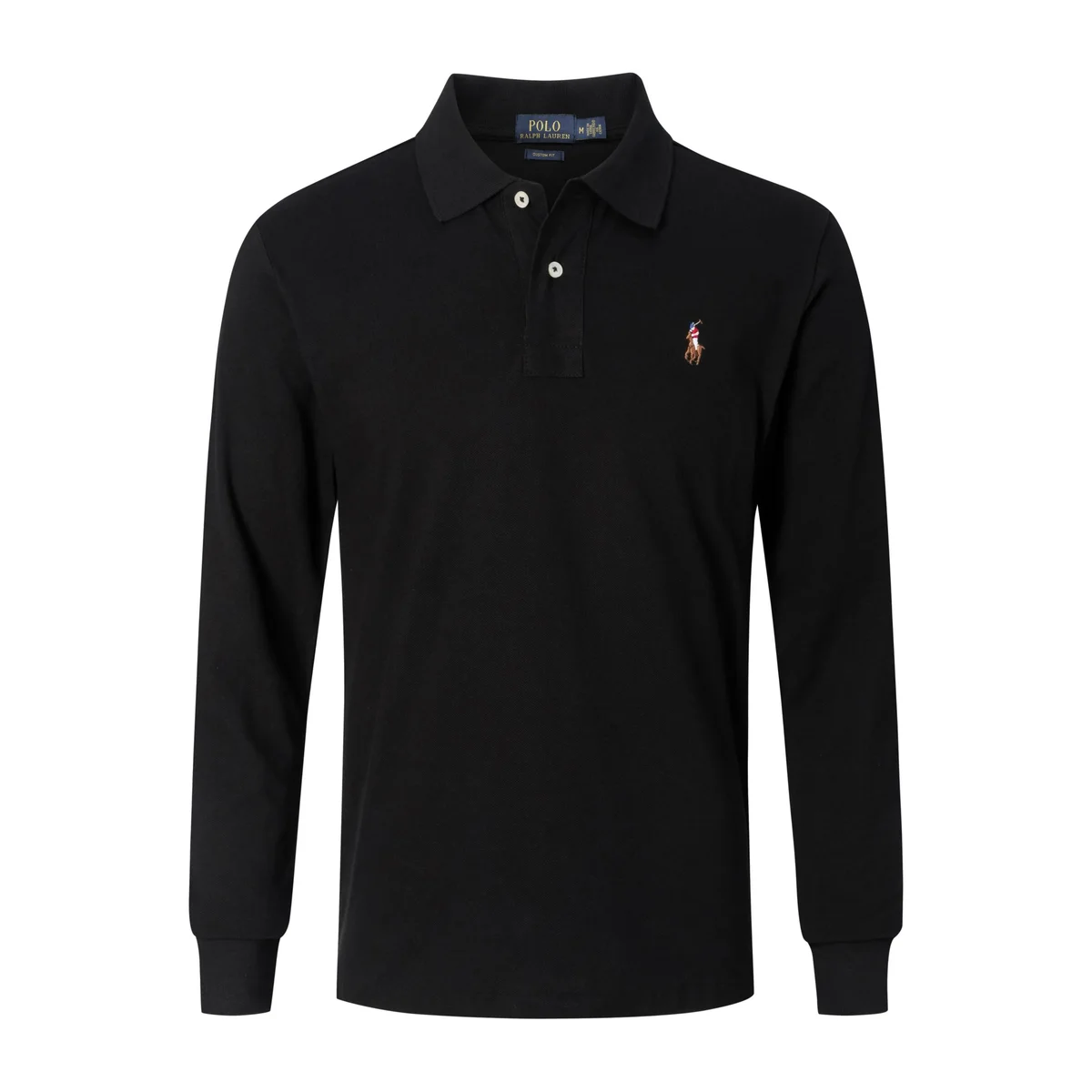 Polo Ralph Lauren Polo Ralph Lauren Classic Logo Black Long Sleeve Polo Shirt Black - 1