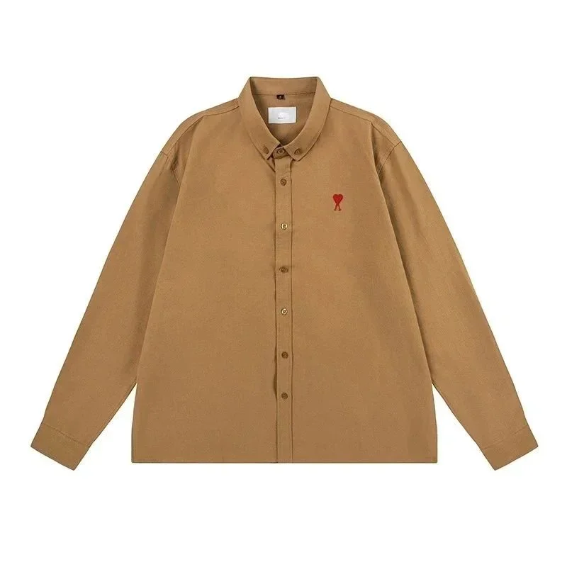 Ami Paris Ami Paris Coffee Brown Button-Down Shirt Brown