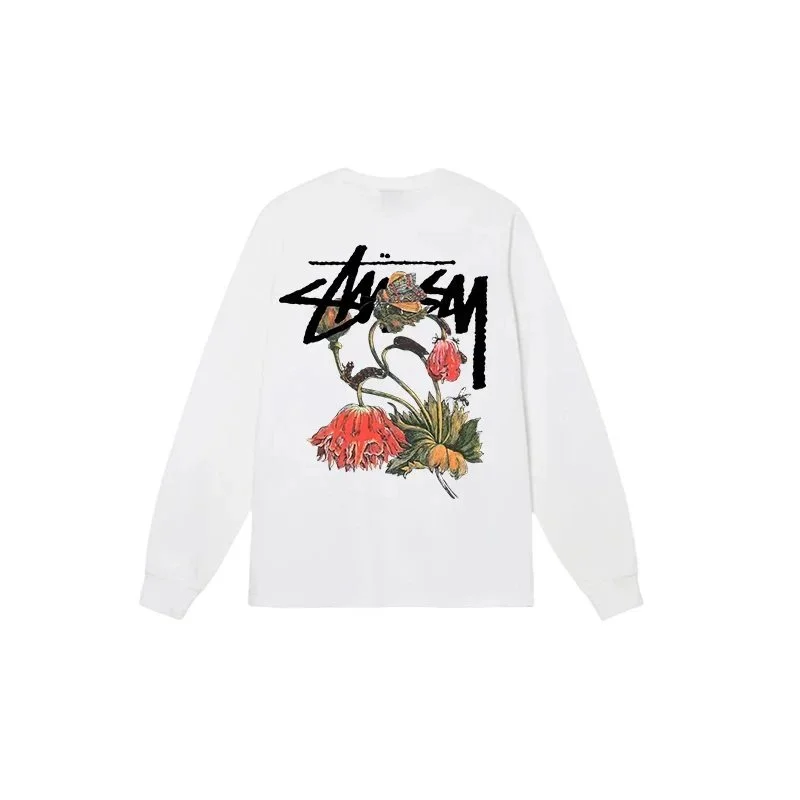 Stussy Stussy Stüssy Floral Print Long Sleeve T-Shirt White White - 1