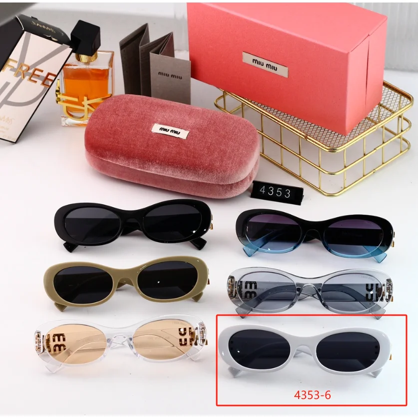 Miu Miu Miu Miu White Frame Sunglasses 4353-6 Eyewear White - 1