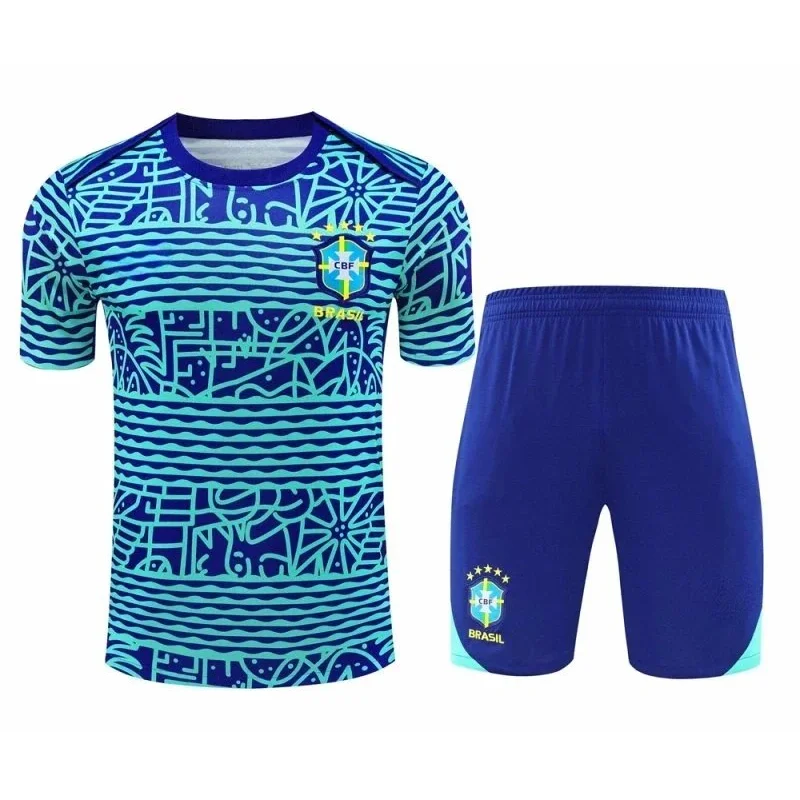Adidas Adidas Classic Football Brazil Jersey & Shorts Set Blue - 1