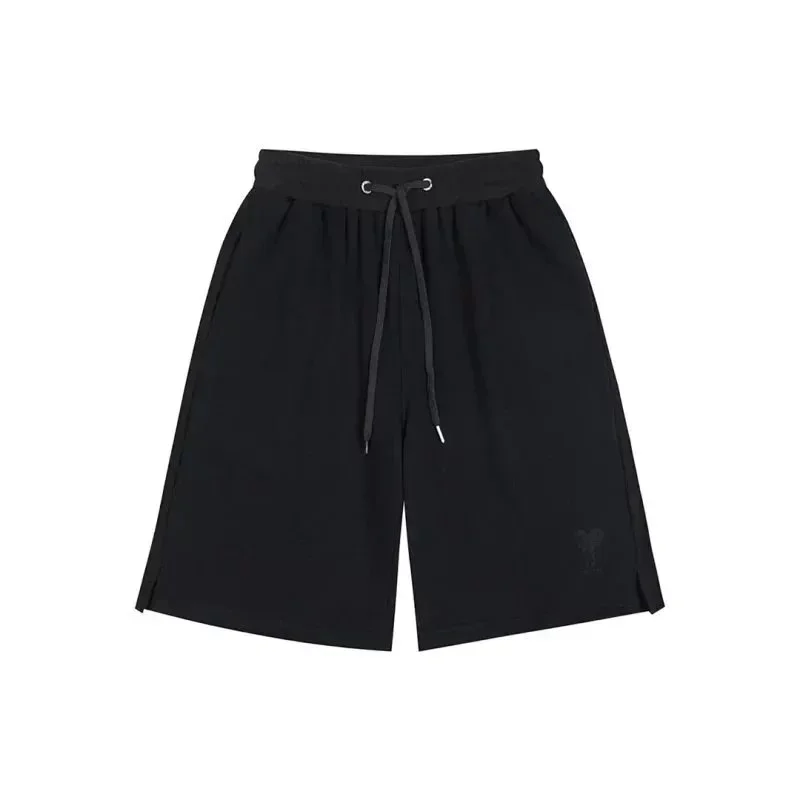 Palm Angels Palm Angels Black Small Heart Drawstring Shorts Black - 1