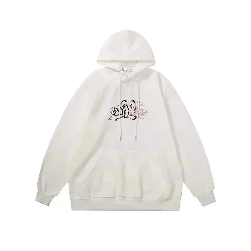 Other White Graphic Print Hoodie White - 1