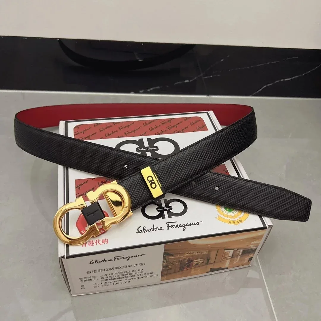 Salvatore Ferragamo Salvatore Ferragamo Gancini Black Belt Black - 1