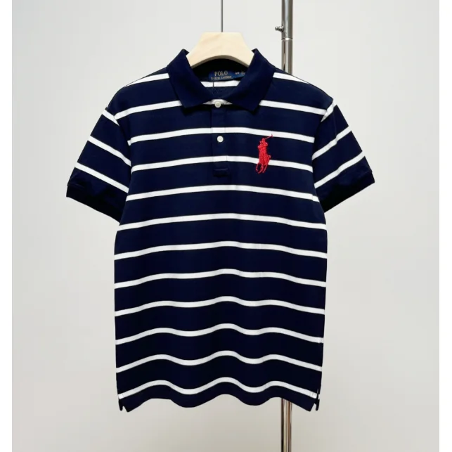 Polo Ralph Lauren Polo Ralph Lauren Big Pony Navy & White Striped Polo Shirt Navy - 1