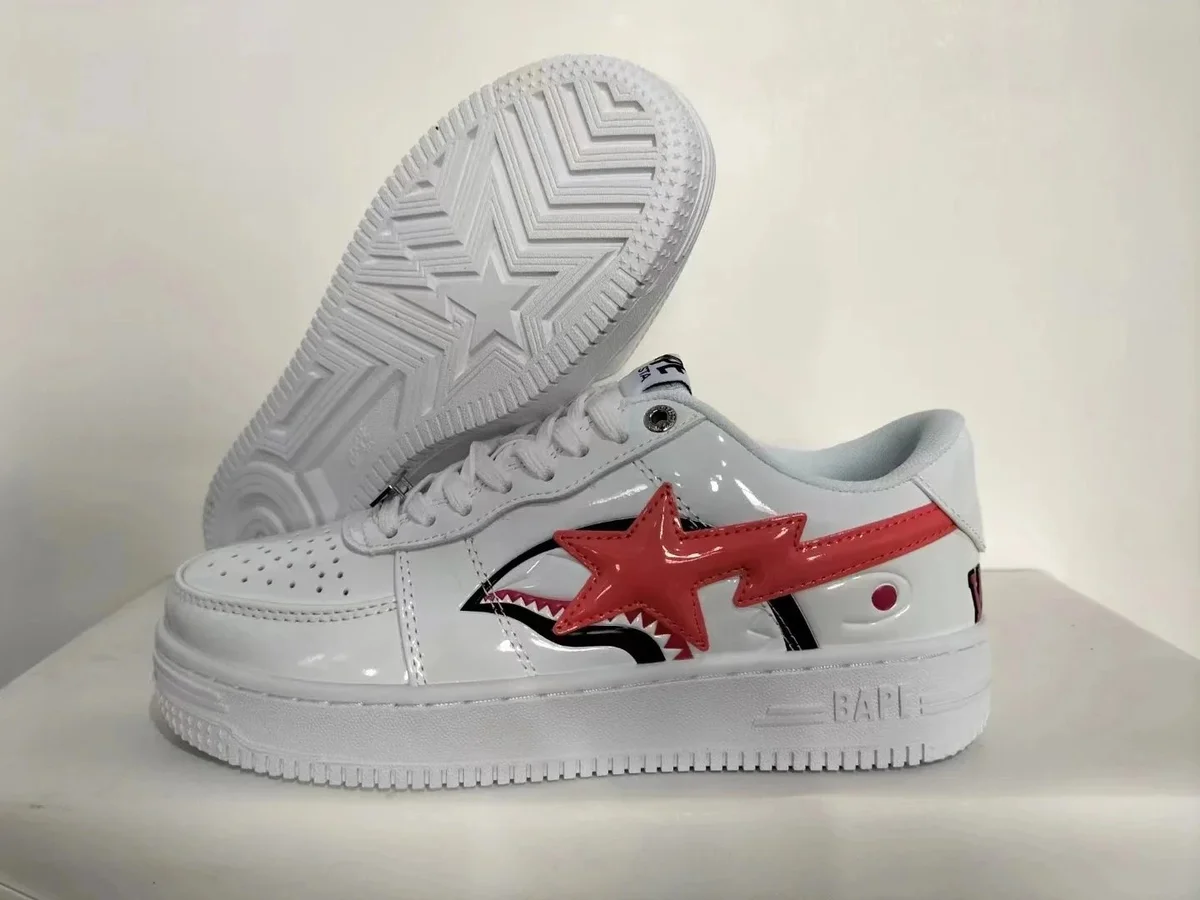 A Bathing Ape A Bathing Ape BAPE STA BT-017 White Red Sneakers White - 1