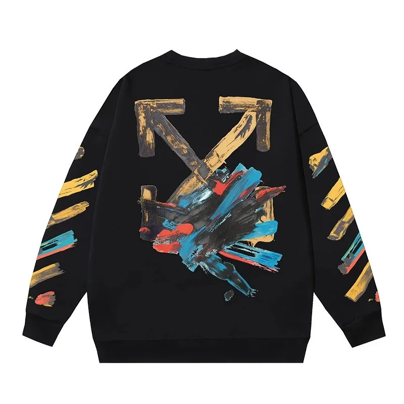 Off-White Off-White OW100 Abstract Paint Black Hoodie Black - 1