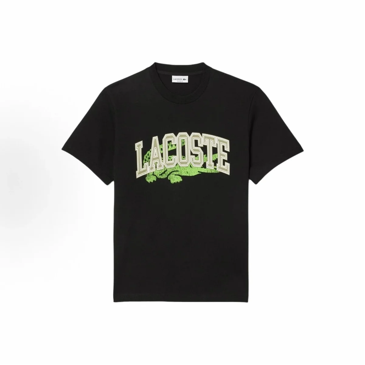 Lacoste Lacoste Black Crocodile Logo T-Shirt Black - 1