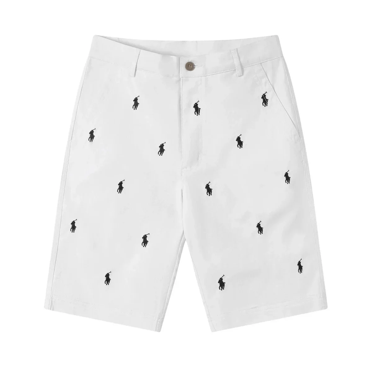 Polo Ralph Lauren Polo Ralph Lauren Classic Logo White Embroidered Shorts White - 1