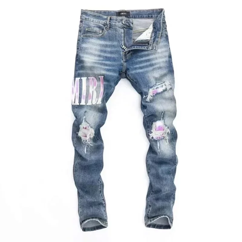 Amiri Amiri AMIRI Washed Vintage Distressed Jeans Blue - 1