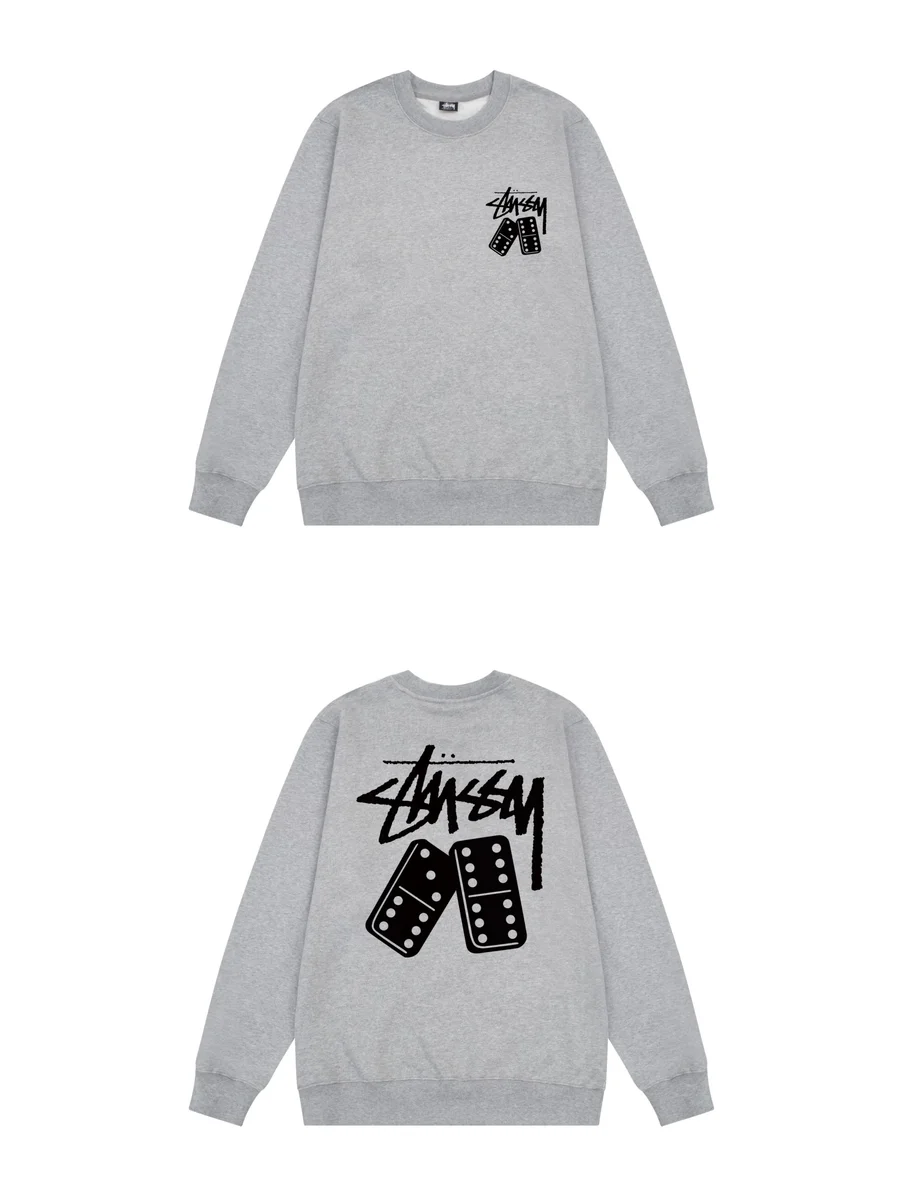 Stussy Stussy Domino Grey Crewneck Sweatshirt Grey - 1