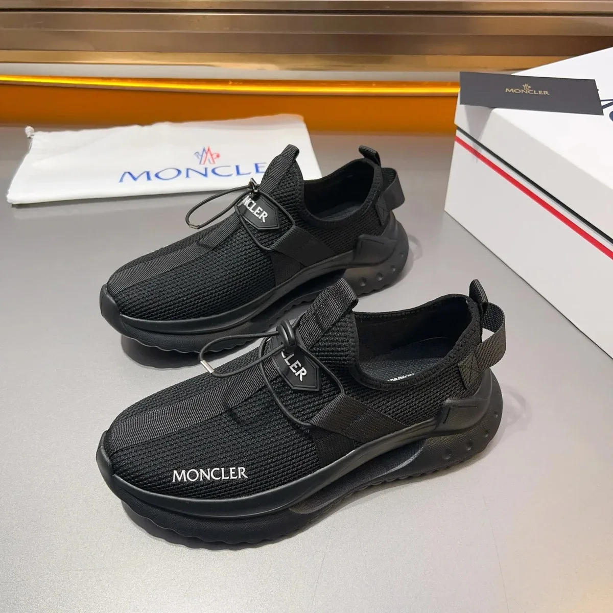 Moncler Moncler Black Mesh Sneakers Black