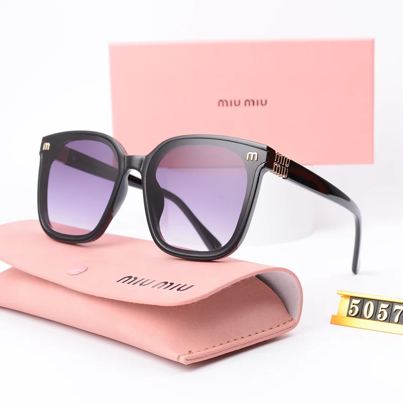 Miu Miu Miu Miu Gradient Lens Sunglasses Black Pink Black - 1