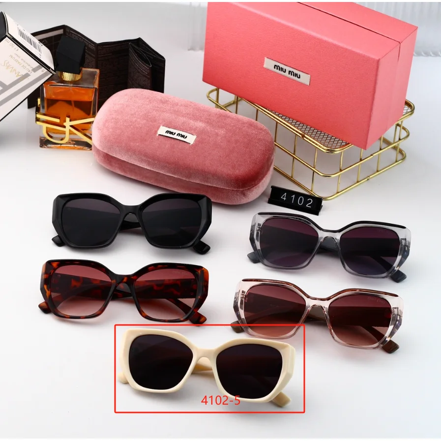Miu Miu Miu Miu 4102-5 White Cat-Eye Sunglasses White - 1