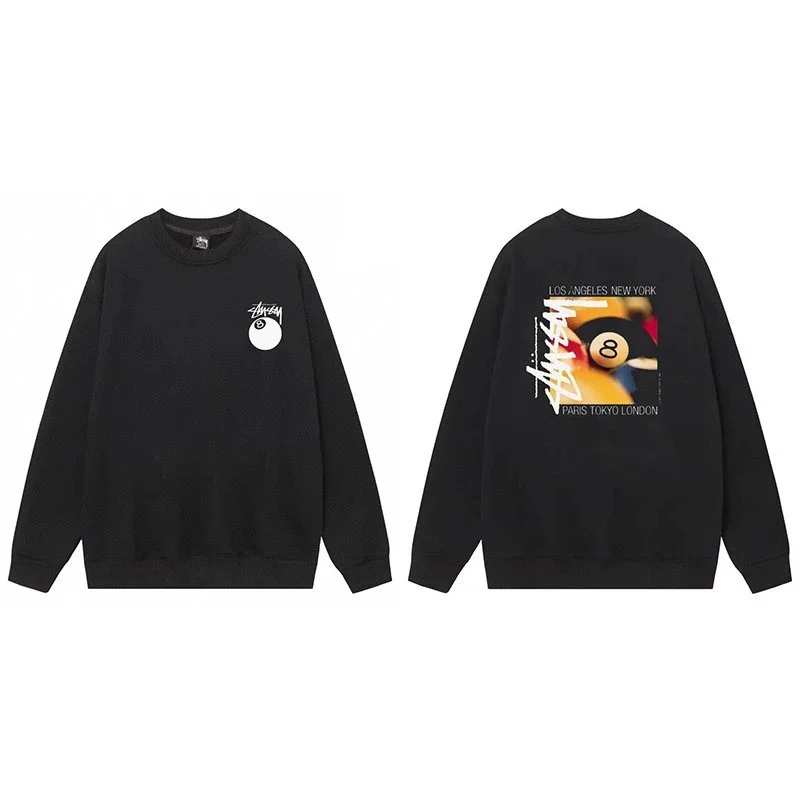 Stussy Stussy 8 Ball Black Crewneck Sweatshirt Black - 1