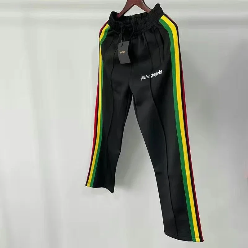 Palm Angels Palm Angels Track Rasta Stripe Track Pants Black - 1