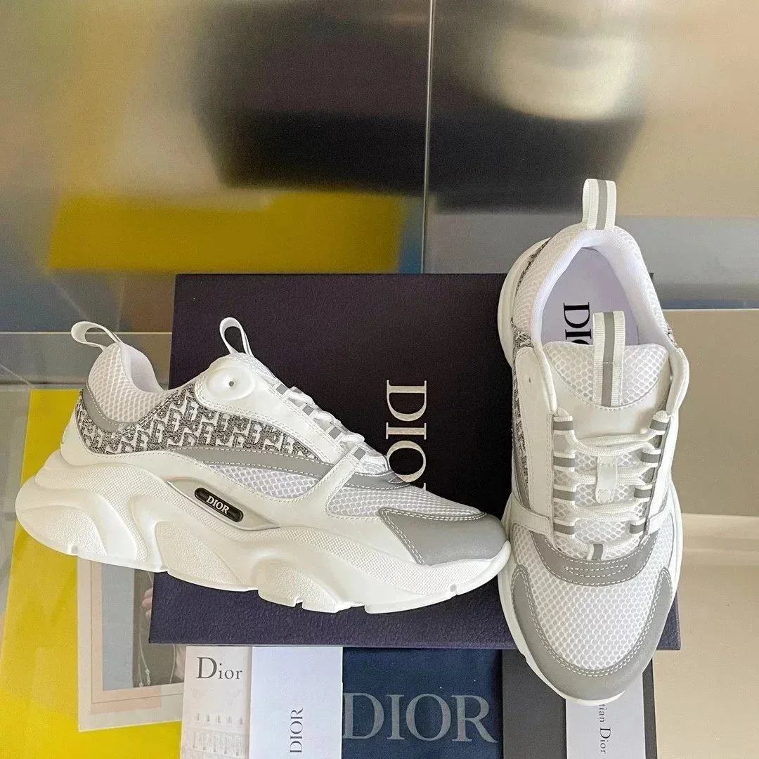 Dior Dior Dior Book Tote White & Grey Sneakers White - 1