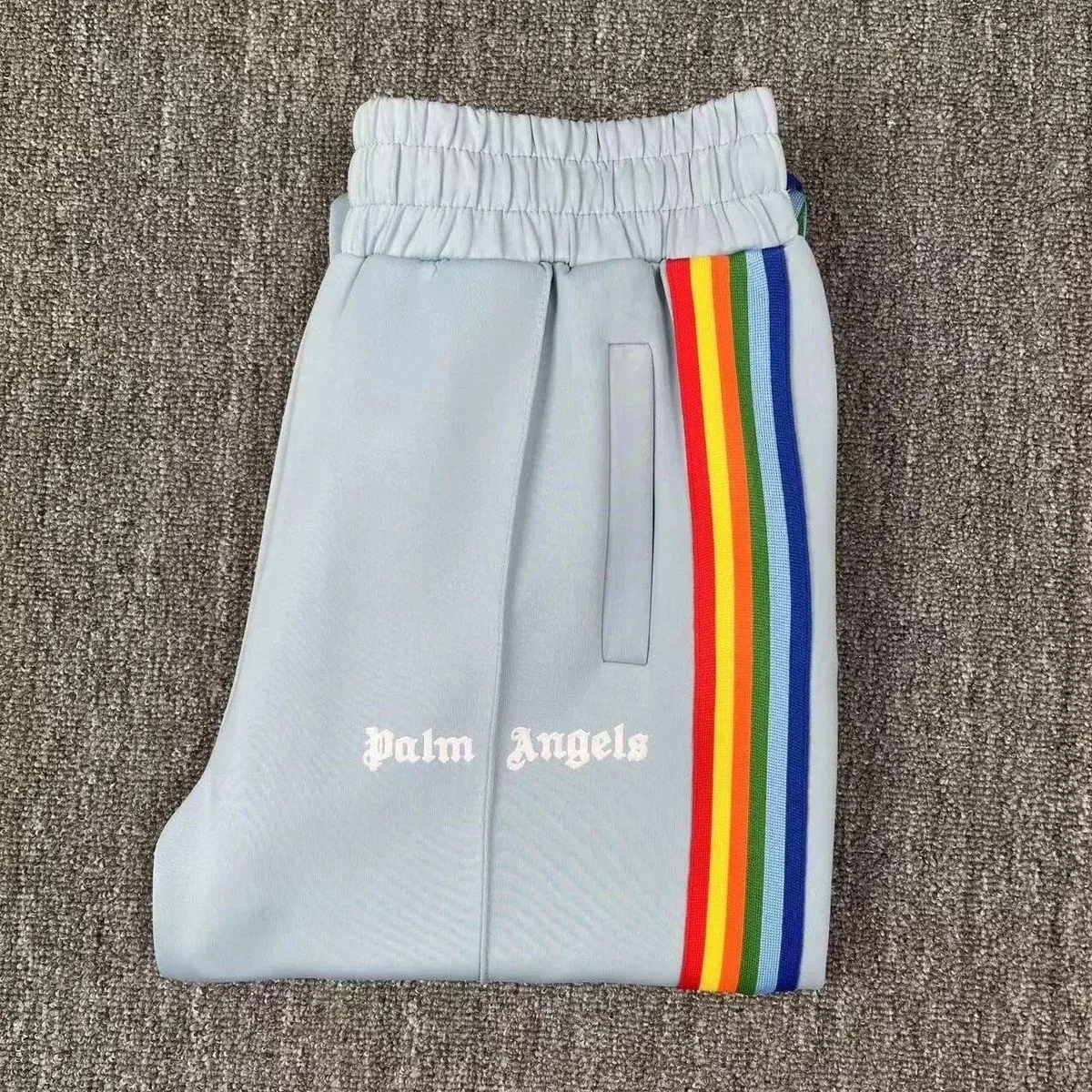 Palm Angels Palm Angels Angels Rainbow Stripe Light Blue Sweatpants Blue