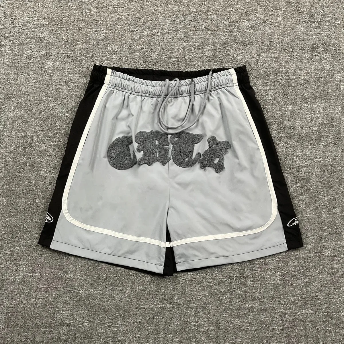 Other Unisex Grey CRT+ Embroidered Shorts Grey - 1