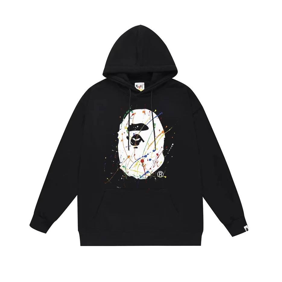 A Bathing Ape A Bathing Ape BAPE STA Black Paint Splatter Hoodie Black - 1