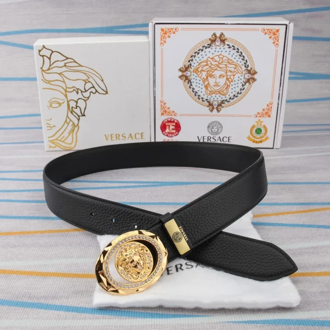 Versace Versace Medusa Black Leather Belt Black - 1