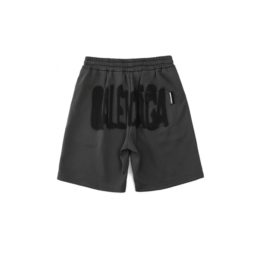 Balenciaga Balenciaga Triple Black Logo Shorts Black - 1