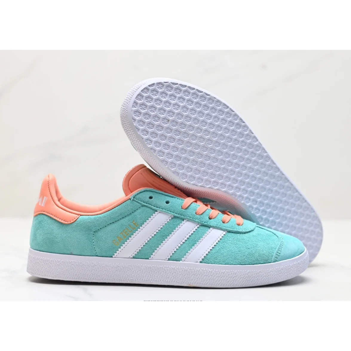 Adidas Adidas Gazelle Mint Green & Coral Sneakers Green - 1
