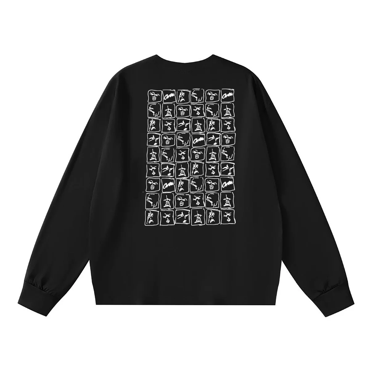 Other Black White Print Long Sleeve T-Shirt Black - 1